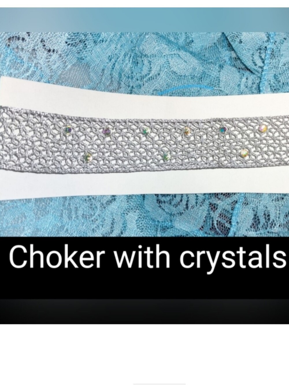 Lace Crocheted Choker w/crystals +Stick-on Rhinestone Body Jewels Designs